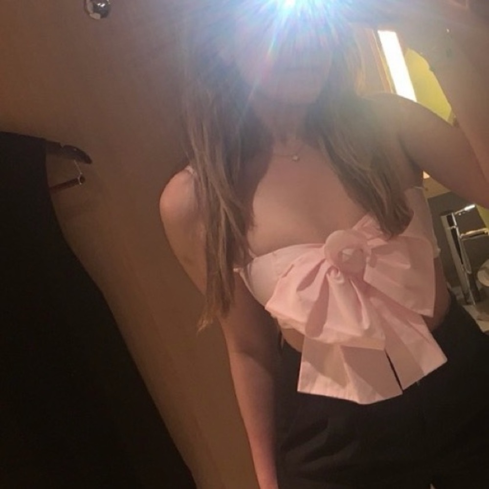 CHANEL bow top $1k  v n mo with Pink Camellia Accent